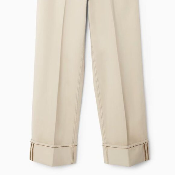 NWT COS TURN-UP DENIM PANTS in Cream - Picture 1 of 5